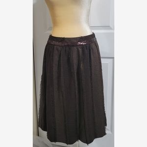 A-line  dark academia skirt with sequins and fringe pleats dorothee bis